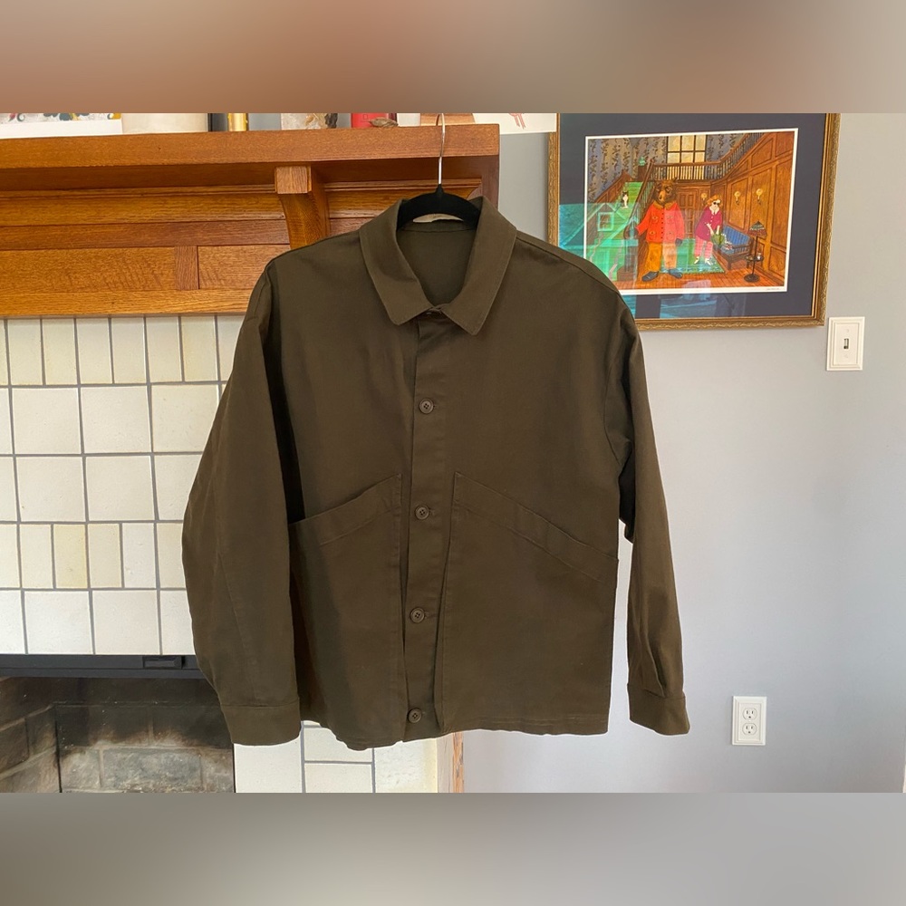 7115 by szeki Signature Panel Pockets Shirt Jacket - Cotton Edition - Deep Olive - Picture 4 of 12